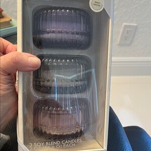 ME MODERN EXPRESSIONS 3 -2oz SOY BLEND 
GLASS CANDLES